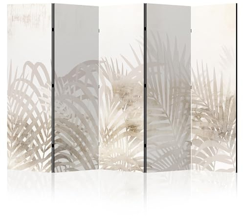 LUMASOUL Separe Divisorio Interno Bifacciale - Paravento da Interno 5 Pannelli Divisorio per Ambienti - Divisori per Interni con Motivo Plantes - 225x172 cm