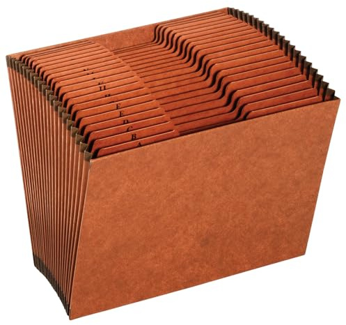 Globe-Weis Pendaflex Heavy Duty Expanding File, File Organizer for School, Home and Office, Durable 21-Pocket File, Open Top, 21 Pockets, A-Z, 1/3 Cut Tabs, Letter Size, Brown (R217AHD)