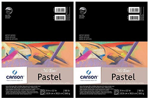 2-Pack - Mi-Teintes Pastel Pad, Assorted Colors 9 x 12 Fold Over