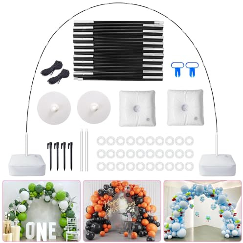 PlusFive Ballonbogen-Kit, 2.7M Verstellbarer Luftballon Bogen Wiederverwendbare Faser Luftballonbogen Gestell Set LuftballonStänder für Hochzeit, Babyparty, Geburtstags, Weihnachten Party