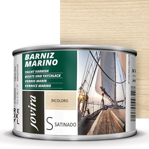 JOVIRA PINTURAS Vernis Marin Vernis bois extérieur-intérieur incolore, haute résistance dans les environnements marins 375 Millilitres, Satiné)