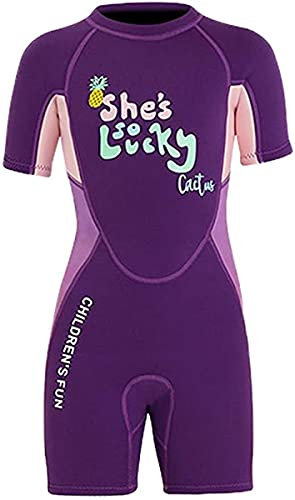 Kinder Mädchen Neoprenanzug Neoprenanzug UPF 50+ 2.5MM Neopren Kurzarm Wäremehaltung Wetsuit Schwimmanzug Tauchanzug Badeanzug Wetsuit für Wassersport Diving Suit L