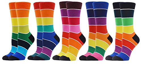 WeciBor Colores Divertidos Calcetines Estampados Mujer de Fantasía Arte Calcetines con Algodón 5 Pares