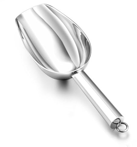 Herogo Mehlschaufel, Edelstahl Eisschaufel, kleine Abwiegeschaufel für Mehl Futter Kaffee Lebensmittel Süßigkeiten, Abfüllschaufel für Küche, Bar, Hochzeit, Buffet, Party, Spülmaschinenfest