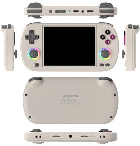 RG40XX H Retro Handheld Game Consoles RG40XXH Retro Gaming Console 64 TF Card Preloaded Games 5000+ Portable Gaming Console Linux 64-bit System 4.0'' IPS Screen WiFi Bluetooth HD and TV Output Gray