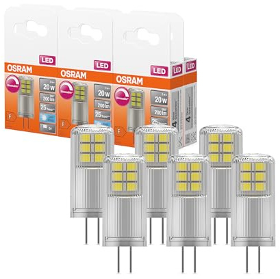 OSRAM SPECIAL PIN CL 20 LED-Lampe mit Retrofit-Stecksockel G4, dimmbar, Pin-Form, 2W, 200lm, 4000K, kaltweißes Licht, gute Rundumlichtausstrahlung, lange Lebensdauer, 6-Pack