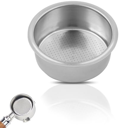 MEGAVOW Filterkorg i Rostfritt Stål 51mm, 2 Kopp Återanvändbart Puckfilter Kaffefilter, Portafilter Ersättning för Espresso Kaffemaskin Tillbehör