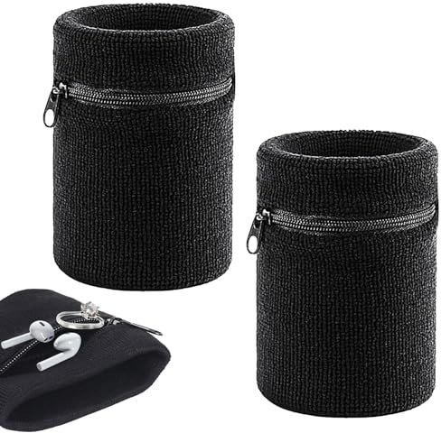 Handgelenktasche,Handgelenk Beutel,Wristband Geldbörse,2pc Sport Wristband,Sport Handgelenk Brieftaschen,Sport Handgelenktasche mit Reißverschluss,für Laufen,Joggen,Gassi gehen,Fahrrad und Yoga etc