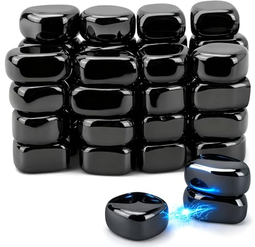 BREANIFULL 60 st oregelbundna stenmagneter av hematit ASMR hematit magneter anti-stress boll och kreativ byggleksak för familjesammankomster camping kontor (svart)