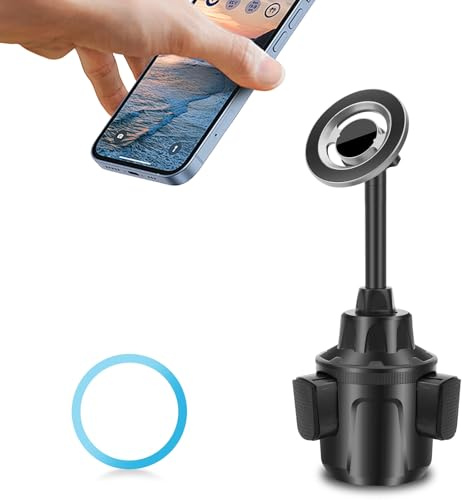 EEEKit Magnetisk mobiltelefonhållare bil mugghållare, justerbar arm 10,2–12,4 tum, universell magsafe-kompatibel hållare, kompatibel med iPhone 17/16/15/14/13-serien och alla smartphones