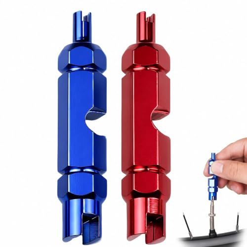 Presta Valve Core Removal Tool 2PCS,Multifunctional Tyre Valve Removal Tool, Portable,for Conventional Schrader Valves, Detachable Presta Valves Core, Tubular Tires and Presta Valve Extension Rods