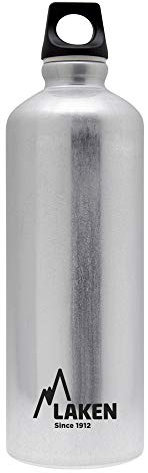 Laken Futura Alu Trinkflasche Schmale Öffnung Schraubdeckel mit Schlaufe 0.75 Liter, Silber