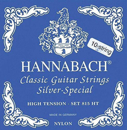 Hannabach Saiten für Klassikgitarre Serie 815 High Tension Silver Special Konzertgitarre (Saite für fast jedes Instrument, Gitarrensaiten klassische Gitarre, Made in Germany, 10-saitig), Blau