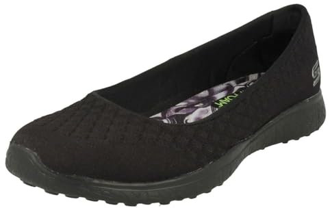 Skechers Women's Microburst One-up Sneakers, Black, 4.5 UK