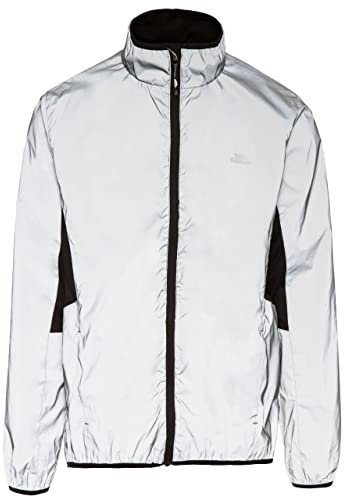 Trespass Zig, Silver Reflective, XL, Wasserdichte Sportjacke aus Reflektivem Material für Herren, X-Large, Grau