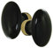 DOOR TOOLS Poignée double porcelaine de Limoges Ovale noir brillant C.7