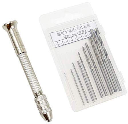 GTIWUNG 10 Piezas Taladro de Mano, Broca de Torsión 0.8-3.0mm, Micro Brocas, Torcedura Bits, Mano Mini de la Perforación Rotatoria para Modelar Joyería Nuez Ámbar Cera de Abejas Aceituna
