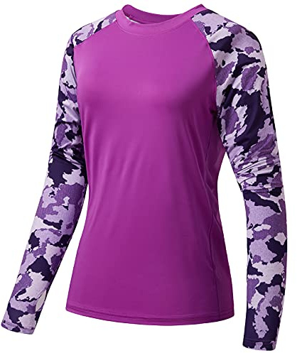 Bassdash - Camiseta de Manga Larga para Mujer con protección Solar UPF 50+ UV para Pesca, Senderismo, Rendimiento