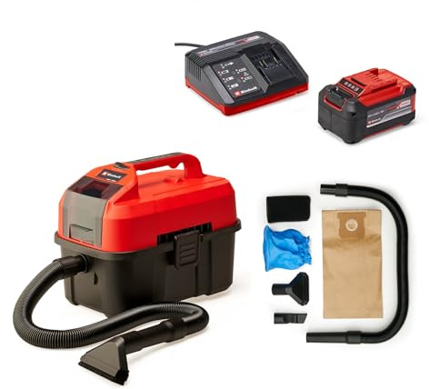 Einhell Akku-Nass-Trockensauger TE-VC 18/10 Li-Solo Power X-Change (10 Liter Tank, inkl. 2 m-Schlauch, Fugen-/Bürstendüse + Polster-/Universaldüse, inkl. 5.2 Ah Akku)