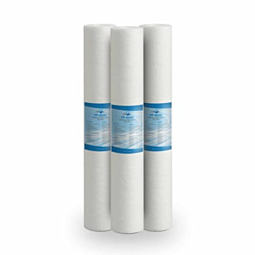 Bellerofonte Filtro Sedimenti 20 Pollici 50 Micron. Elimina Sabbia, Fango, Particelle di ruggine e impurità sospese fino a 50 Micron in Polipropilene 3 pezzi