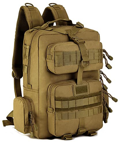 WTiger Hiking Backpack, 30L Tactical Backpack Molle Army Military Assault Pack Laptop Rucksacks Daypack for Outdoor Camping Fishing Trekking Hunting Travelling Green