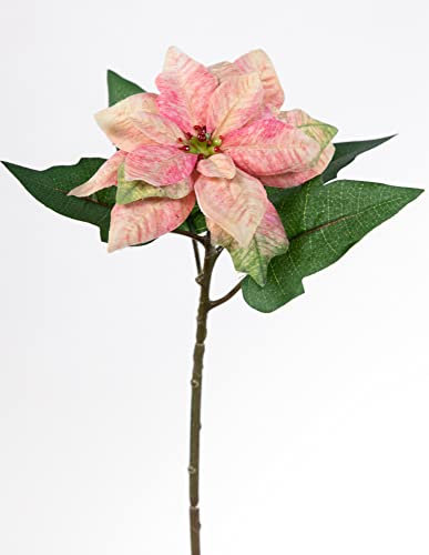 Seidenblumen Roß Weihnachtsstern 30cm rosa LM Kunstblumen künstliche Blumen Poinsettie künstlicher Weihnachtsstern