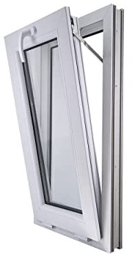 ECOPROF Kipp - Kellerfenster | Kunststoff Fenster | Gartenhaus Fenster | Maße: 50x90 cm (500x900 mm) | Farbe: Weiß | 70mm Profil