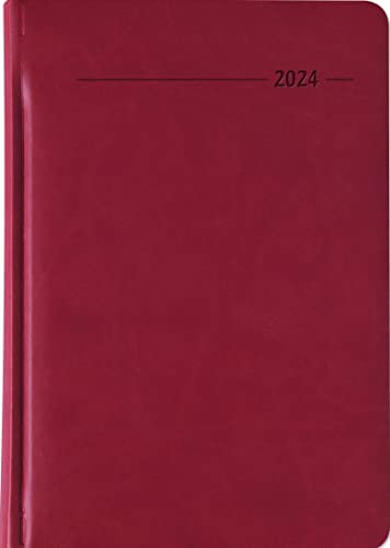Buchkalender Tucson rot 2024 - mit Registerschnitt - Büro-Kalender A5 - 1 Tag 1 Seite - 416 Seiten - Tucson-Einband - Alpha Edition