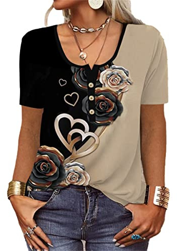 GRMLRPT Maglietta Donna Manica Corta T Shirt Magliette Elegante Tee Casual Camicia Scollo a V Camicetta Maniche Corta Camicia Donna Blusa Elegante Estive(Nero,S)