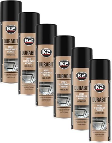 K2 Spray Antigravilla Protección de Bajos Pack de 6 Bituminosa Protector de Chasis y Umbrales, Efecto Fonoabsorbente y Anticorrosión - 500 ML