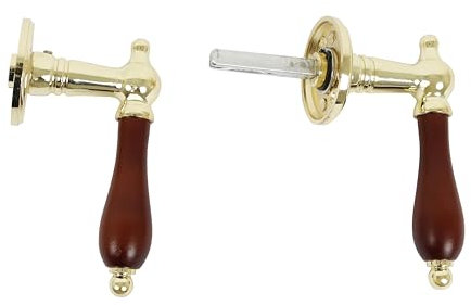 HOME IT® Maniglia per Porta in Ottone con Impugnatura Scura – Rosette, Placchetta per Chiave e Viti Incluse – Design Danese Elegante e Solido per Porte Interne (30-45 mm)