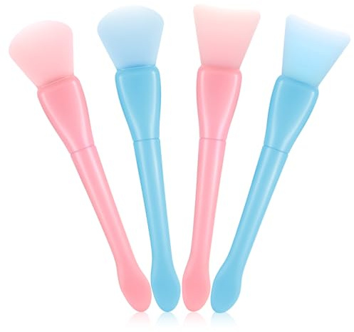 Guduling 4 Pcs Face Mask Brush Applicator,Mask Brushes for Facials,Soft Face Flexible Facial Mud Masks Applicator, Masks Spatula Facial Brush for Mud, Clay