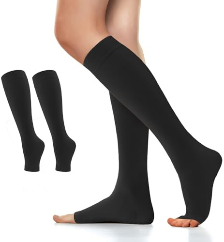 Migliore Wear 1 par kompressionsstrumpor kvinnor och män 20–30 mmHg | Klass 2 medicinska stödstrumpor, trombosstrumpor för flyg, åderbråck, ödem
