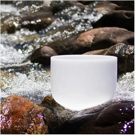 NJIEzhao Campane tibetane in cristallo di quarzo smerigliato 432hz/440hz Strumenti for la meditazione spirituale delle ciotole sonore for yoga Ciotola di cristallo cantante(7 inch)