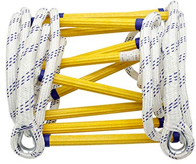 KFGISD, Escalera de Cuerda for Incendios con mosquetones Resistentes - Escalera Extensible de emergencia/20 m,Escalera de Cuerda(20M)