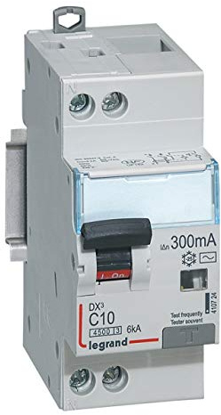 410724 Legrand Disjoncteur différentiel 10A type AC 300mA - courbe C - DX³4500 1P+N