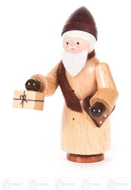 Rudolphs Schatzkiste Weihnachtliche Miniatur Nikolaus Natur Höhe ca 6,5 cm NEU Erzgebirge Weihnachtsfigur Holzfigur