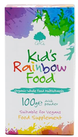 Kid's Rainbow Food | Organic Whole Food Multivitamin for Children | 100g Vegan Drink Powder | Ideal for Children | G&G Vitamins