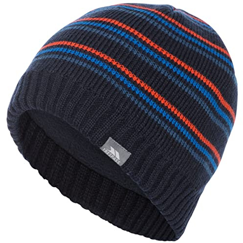 Trespass Mens Beanie Winter Hat Fleece Lined Anti Pil Striped Pattern Hat Ray