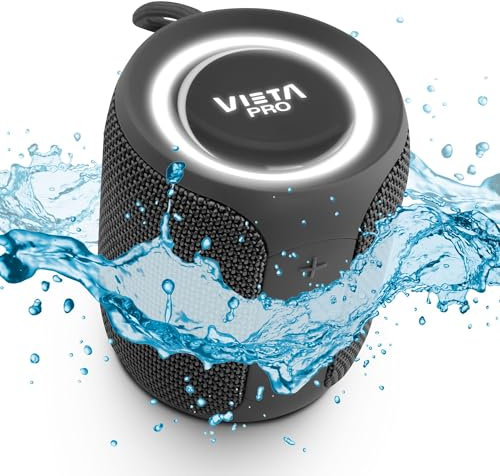 Vieta Pro Easy 2 Lautsprecher, mit Bluetooth 5.0, True Wireless, Mikrofon, Radio FM, 12 Stunden Akkulaufzeit, IPX7-Wasserdichtigkeit und Direktknopf zum virtuellen Assistenten; in Schwarz.
