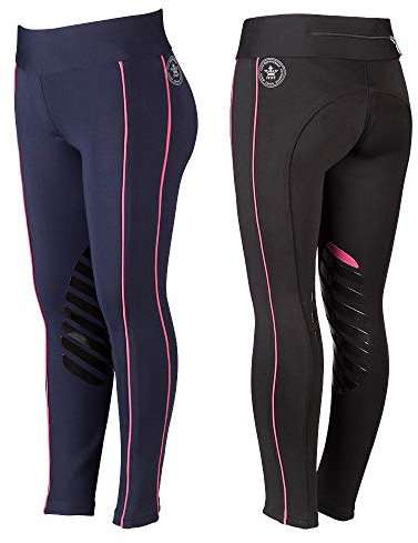 Pfiff 102846 Reitleggings Larissa, Grip-Kniebesatz, Schwarz, 128