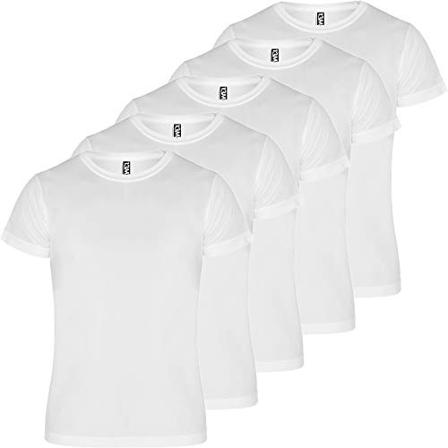13MW Camiseta técnica Hombre | Pack 5 | Tejido técnico para Deporte | Transpirable | Running, Fitness, Fútbol, Padel