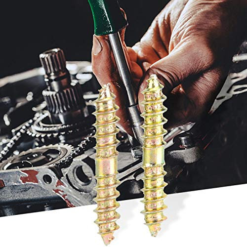 Tornillos de espiga, 20 piezas 5 × 30 mm Tornillo autorroscante de cola de punto de doble cabeza, Tornillo de espiga Conector de muebles de carpintería Tornillo de doble punta