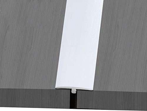 LAIDEPA T Type Abdeckleisten Für Fußböden, Selbstklebend Übergangsschiene, PVC Wood Grain Dekorativ Übergangsprofil, Parkett to Teppich Übergangsleiste, Schnelle Montage,Weiß,120cm (47.2in)