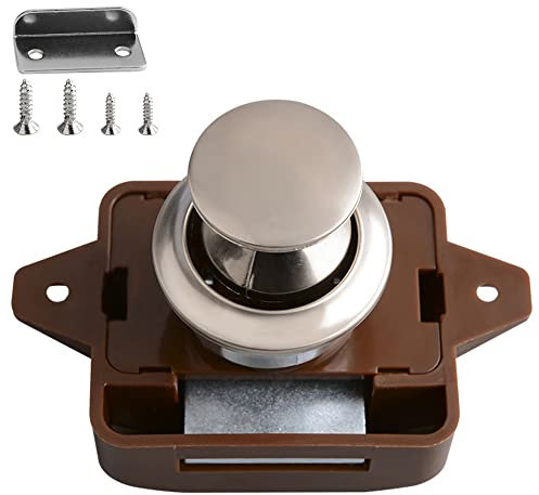 Cerradura Puerta Boton Botón pulsador Gabinete Cerradura Cierre Presion Cerradura Para Cajon para Cerradura de Muebles Coche Camper Barco Cajón Armarios