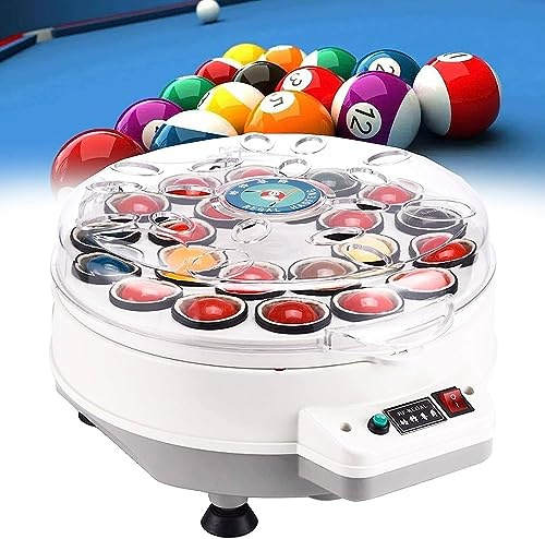RayGenius Machine à Polir Les Boules De Billard, Machine De Nettoyage 2 en 1 16/22 Boules De Billard, Machine De Nettoyage Automatique, pour Set De Billard,16-Ball