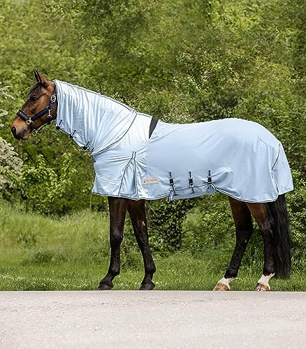 Waldhausen Protect Couverture anti-mouches pour eczéma, bleu clair/bleu foncé, 155 cm