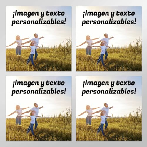 Tenvinilo | Posavasos Personalizados | Pack 4 | Posavasos Personalizables | Vinilo | Accesorio Cocina | Portavasos y Tapetes | Antimanchas | Impermeables | Utensilio | 10 x 10cm