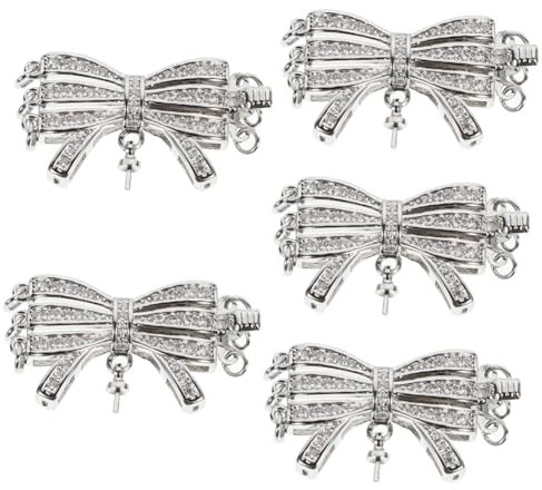 VILLCASE 5pièces Chic Connecteur De Pendentif Pour Bracelet Et Collier Fermoir Pour