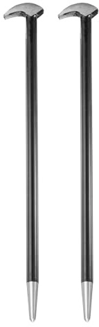 HARFINGTON 2pcs Rolling Head Pry Bar 16 Length 0.6 Rod Dia Carbon Steel Lady-foot Leverage Bar Heel Line Up Pry Bars for Automotive Mechanics Aligning & Prying